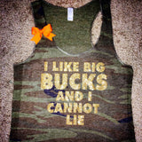 Camo - I Like Big Bucks and I Cannot Lie - Deer Hunting Tank - Ruffles with Love - Womens Fitness