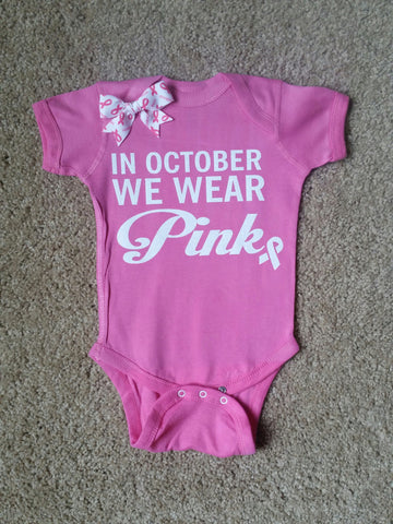 In October We Wear Pink - Mia Grace Designs -  Body Suit - Glitter  - Onesie - Ruffles with Love - Baby Clothing - RWL - On Wednesdays - Mommy's Princess - Diva