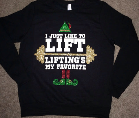 I Just Like To Lift - Lifting's My Favorite - SWEATSHIRT - LIMITED EDITION - Ruffles with Love - Womens Fitness - Workout Clothing - Workout Shirts with Sayings