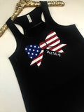 Merica - Bow Tank - Ruffles with Love - Racerback Tank - Graphic Tee