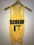 Screw It - Yellow Tank  - Ruffles with Love - RWL - Graphic Tee