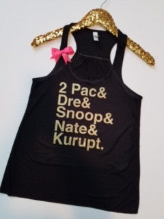 Rappers Name Tank -  Racerback Workout Tank - Womens Fitness - Ruffles with Love - Fitness Tank