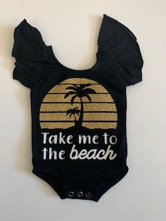 Take Me to the Beach - Ruffle Onesie - Mia Grace Designs - Adventure Line