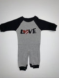 Football Love Long Sleeve - Pick Your Colors - Ruffle Onesie - Mia Grace Designs