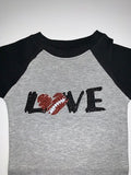 Football Love Long Sleeve - Pick Your Colors - Ruffle Onesie - Mia Grace Designs