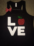 Love Teacher Tank - Apple - Ruffles with Love - Fun Tank - LOVE Symbol Tank