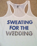 Sweating for the Wedding in Blue Work-out Tank Top