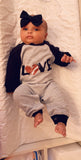 Football Love Long Sleeve - Pick Your Colors - Ruffle Onesie - Mia Grace Designs