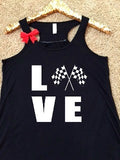 Nascar Tank - Ruffles with Love - Fun Tank - LOVE Symbol Tank