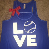 Love Baseball Tank - Blue - Ruffles with Love - Fun Tank - LOVE Symbol Tank