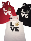 Love Football Tank - Sports Tank - Custom - Ruffles with Love - Fun Tank - LOVE Symbol Tank