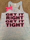 Get it Right Get It Tight Tank - Blue Marble - Ruffles with Love - Womens Fitness