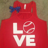 Love Baseball Tank - Red - Ruffles with Love - Fun Tank - LOVE Symbol Tank