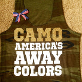 Camo - America's Away Colors - Camo tank - USA Tank -  Ruffles with Love - Womens Fitness