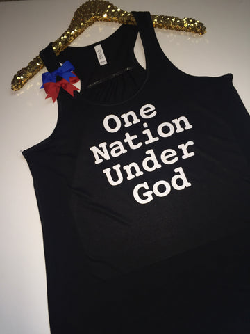 One Nation Under God- Ruffles with Love - Racerback Tank