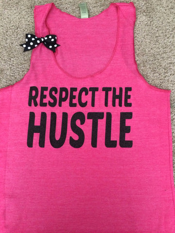Respect the Hustle - Racerback Workout Tank - Womens Fitness - Ruffles with Love - Fitness Tank