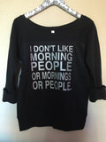 I Don't Like Morning People  - Ruffles with Love - Off the Shoulder Sweatshirt - Womens Clothing - RWL