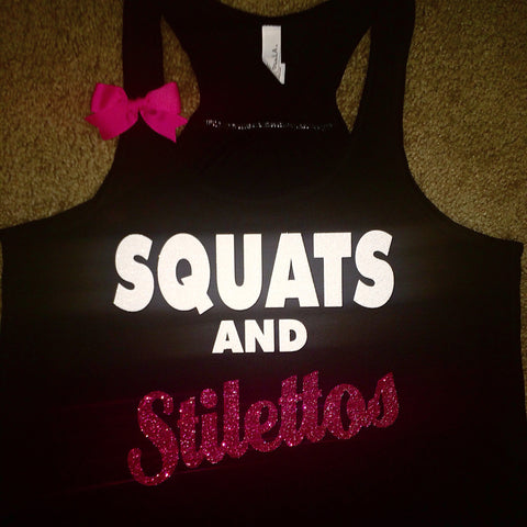 Squats and Stilettos - Ruffles with Love - Racerback Tank - Womens Fitness - Workout Clothing - Workout Shirts with Sayings