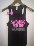 Sweating for the Wedding in Black Work-out Tank Top