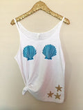 Mermaid Bra Tank - Aqua - Slouchy Relaxed Fit Tank - Ruffles with Love - Fashion Tee - Graphic Tee