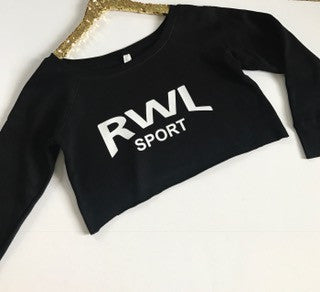 RWL Sport - Crop - Raw Edge - Off the Shoulder Sweatshirt - Ruffles with Love