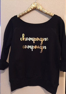 Champagne Campaign- Ruffles with Love - Off the Shoulder Sweatshirt - Womens Clothing - RWL