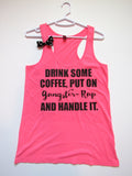 SALE -  GANGSTER RAP TANK - Racerback Tank - Ruffles with Love - Womens Fitness - Workout Clothing - Workout Shirts with Sayings