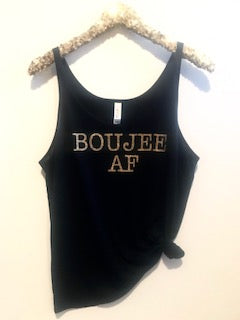 Boujee AF - Slouchy Relaxed Fit Tank - Ruffles with Love - Fashion Tee - Graphic Tee