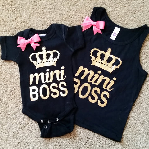 Mini Boss - Girls Tank - Mia Grace Designs - Onesie - Ruffles with Love - RWL Kids
