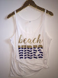 Beach Vibes - Slouchy Relaxed Fit Tank - Ruffles with Love - Fashion Tee - Graphic Tee - Workout Tank