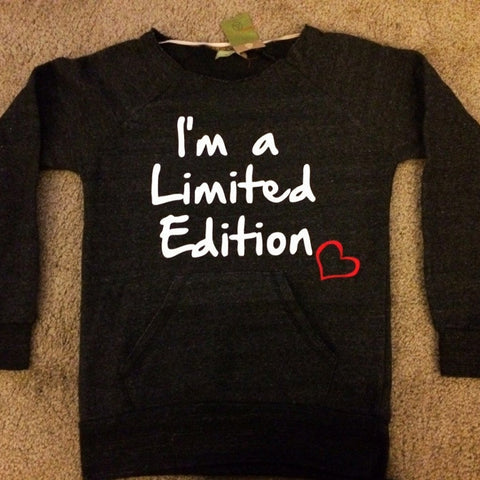 I'm a Limited Edition - Eco Fleece Off the Shoulder Sweatshirt - Ruffles with Love