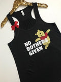 No Bothers Given - Ruffles with Love - Racerback Tank - Womens Fitness - Workout Clothing - Workout Shirts with Sayings