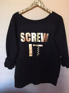 Screw It  - Ruffles with Love - Off the Shoulder Sweatshirt - Womens Clothing - RWL