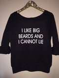 I Like Big Beards and I Cannot Lie - Ruffles with Love - Off the Shoulder Sweatshirt - Womens Clothing - RWL