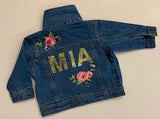 Custom Name Denim Infant Jacket - Mia Grace Designs
