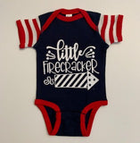 Little Firecracker - 4th of July - Mia Grace Designs - Girls Onesie -  Body Suit - Glitter  - Onesie - Ruffles with Love - Baby Clothing - RWL Kids