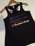 Cocktail Party - Democratic Party - Republican Party - Red White and Blue - Election tank - Ruffles with Love - Racerback Tank - Womens Fitness - Workout Clothing - Workout Shirts with Sayings