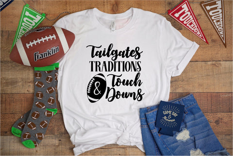 Tailgates Tradition and Touch Downs -Football Tee - Ruffles with Love - RWL - Unisex Tee