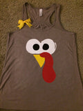 Turkey - Thanksgiving Tank - Holiday Tank - Ruffles with Love - Racerback Tank - Womens Fitness - Workout Clothing