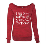 Coffee and Christmas Cheer  - Off the Shoulder Sweatshirt - Ruffles with Love