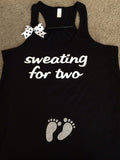 Sweating for Two - Mom to Be - Expectant Mother - Baby Bump Tank - Ruffles with Love