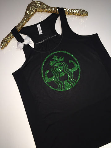 Coffee Workout Tank - BLACK - Ruffles with Love - Racerback Tank - Womens Fitness - Workout Clothing - Workout Shirts with Sayings
