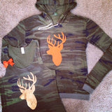 Camo - Deer Hunting Sweatshirt - Eco Fleece - Workout Hoodie - Ruffles with Love