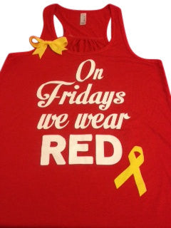 On Fridays We Wear Red - Deployment Tank - Racerback Tank - Ruffles with Love