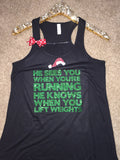 Christmas Tank -  Ruffles with Love - Racerback Tank - Womens Fitness - Workout Clothing - Workout Shirts with Sayings