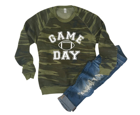 Game Day - Camo Sweatshirt - Eco Fleece - Ruffles with Love - RWL