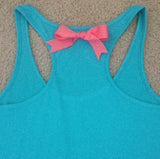 Sweating for the Wedding in Aqua Work-out Tank Top