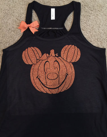 Halloween Pumpkin Mickey - Ruffles with Love - Racerback Tank - Womens Fitness - Workout Clothing - Workout Shirts with Sayings