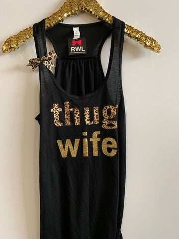 IG - FLASH SALE - Thug Wife - Ruffles with Love - Racerback Tank - Womens Fitness