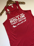 They See Me Rollin' They Hatin' - Christmas Tank - Ruffles with Love - Racerback Tank - Womens Fitness - Workout Clothing - Workout Shirts with Sayings
